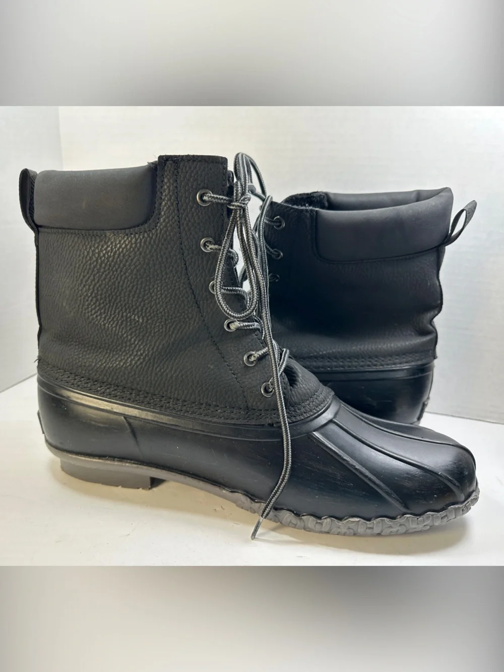 Weatherproof Black Lace-Up Men's Snow Boots Water proof Winter